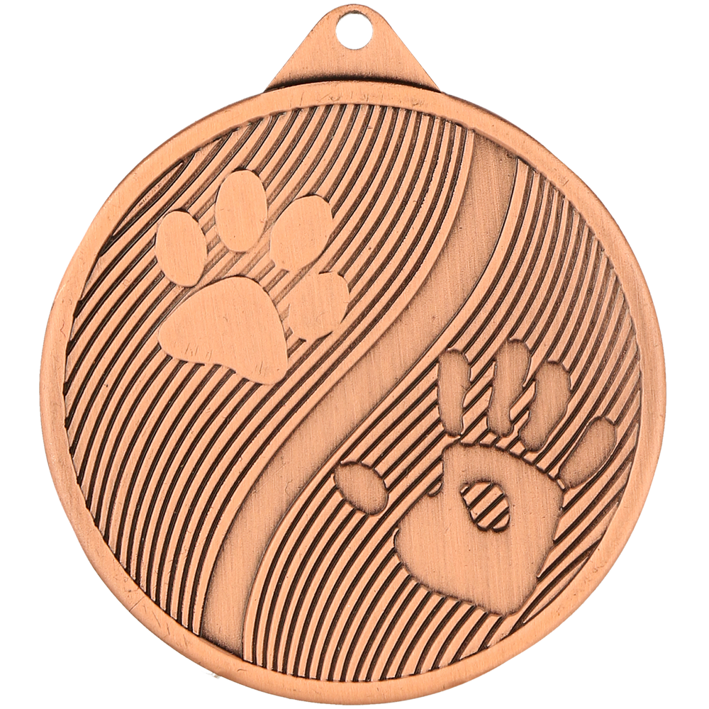 Designová kovová medaile | Zvířecí tlapky Barva: Bronz, Průměr: 5 cm