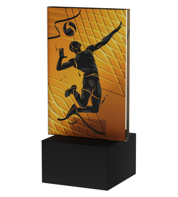 Designová skleněná trofej | Volejbal Výška: 12 cm, Průměr: 0,6 cm
