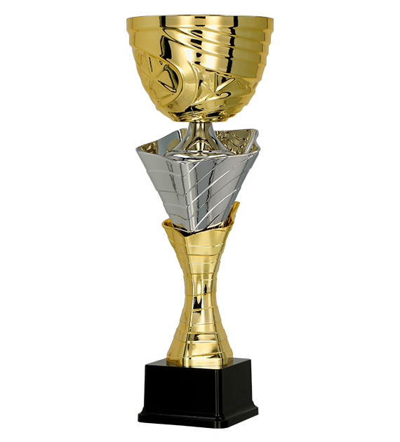 Kovový pohár | Zlato-stříbrný Výška: 32 cm, Průměr: 10 cm