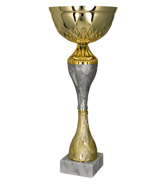 Kovový pohár | Zlato-stříbrný Výška: 30 cm, Průměr: 12 cm