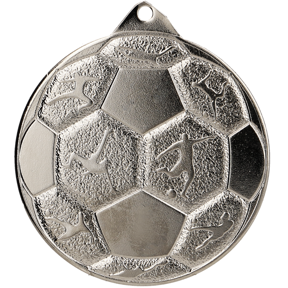 Designová kovová medaile | Fotbal Barva: Stříbro, Průměr: 5 cm