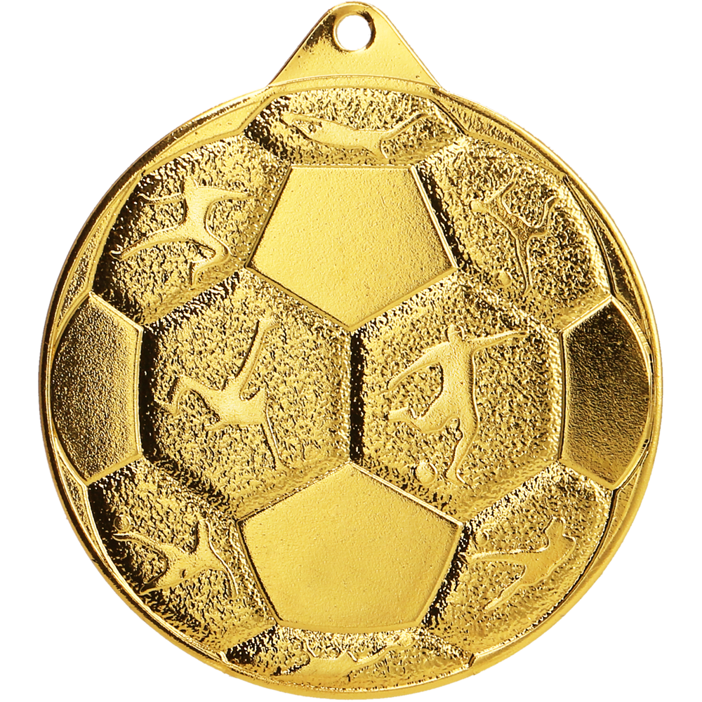 Designová kovová medaile | Fotbal Barva: Zlatá, Průměr: 5 cm