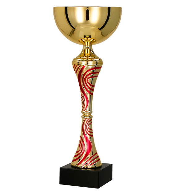 Kovový pohár | Zlato-červený Výška: 33,5 cm, Průměr: 12 cm