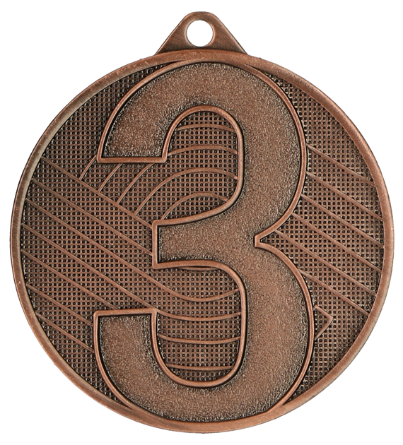 Designová kovová medaile | Stupně vítězů Barva: Bronz, Průměr: 4,5 cm