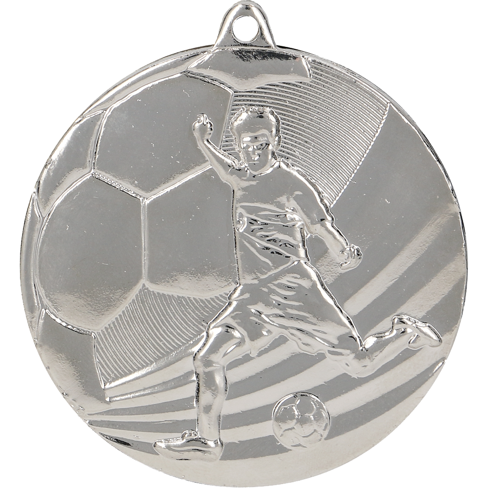 Designová kovová medaile | Fotbal Barva: Stříbro, Průměr: 5 cm