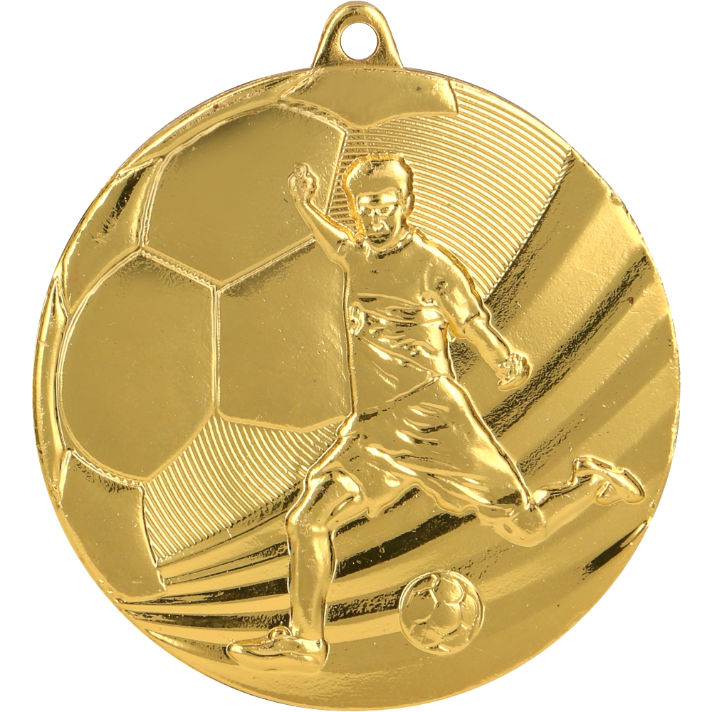 Designová kovová medaile | Fotbal Barva: Zlatá, Průměr: 5 cm