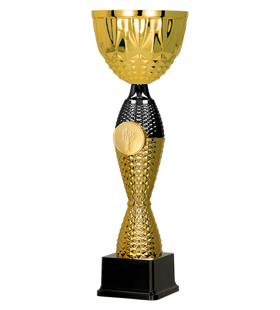 Kovový pohár | Zlato-černý Výška: 22 cm, Průměr: 8 cm