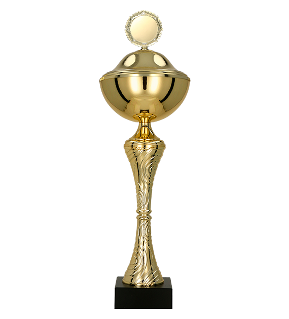 Kovový pohár s poklicí | Zlatý Výška: 23,5 cm, Průměr: 8 cm