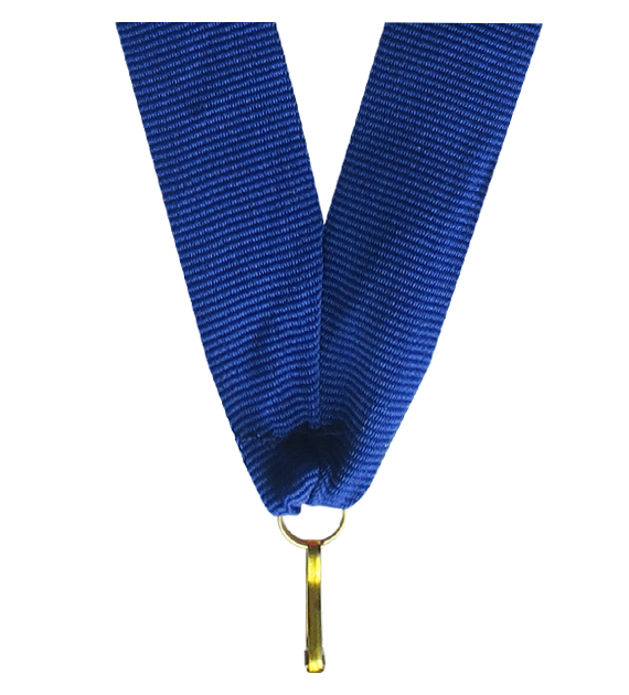 Barevná stuha s karabinkou 22 mm | Modrá