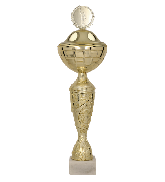 Kovový pohár s poklicí | Zlatý Výška: 41 cm, Průměr: 16 cm