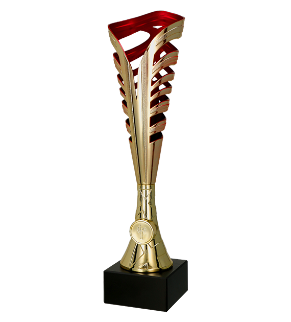 Plastová trofej | Zlato-červená Výška: 38 cm