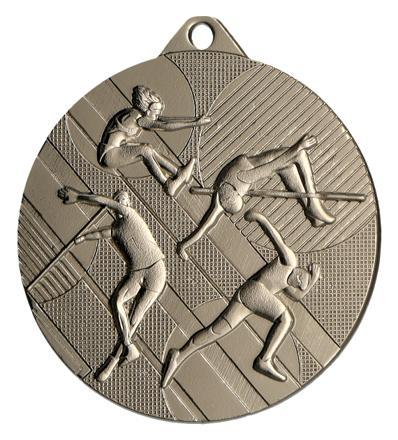 Designová kovová medaile | Atletika Barva: Stříbro, Průměr: 4,5 cm