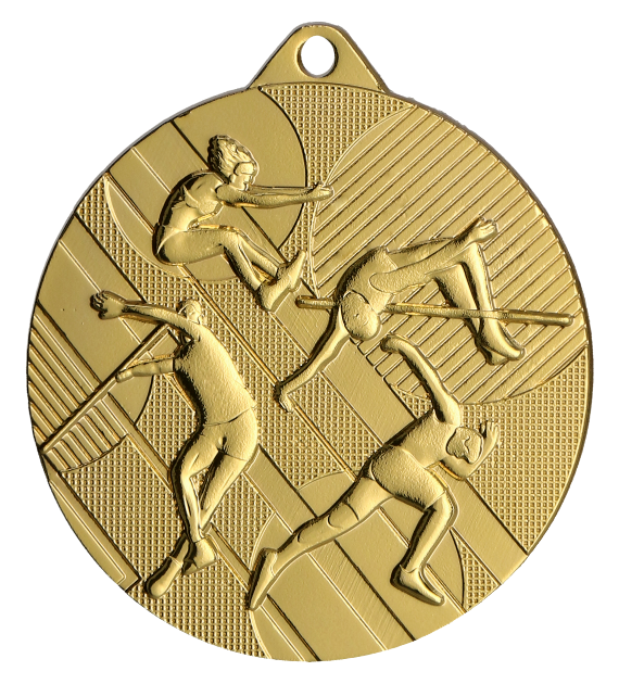 Designová kovová medaile | Atletika Barva: Zlatá, Průměr: 4,5 cm