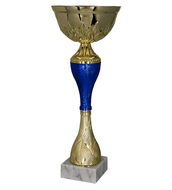 Kovový pohár | Zlato-modrý Výška: 30 cm, Průměr: 12 cm