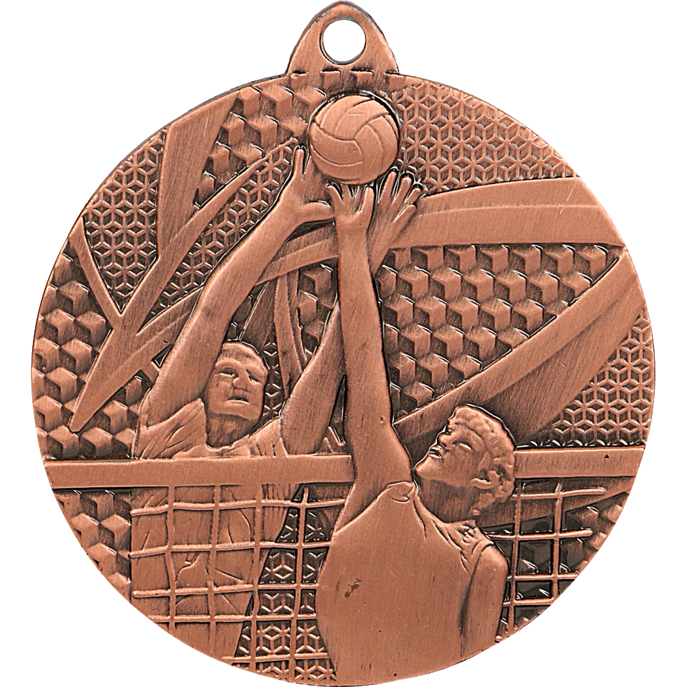 Designová kovová medaile | Volejbal Barva: Bronz, Průměr: 5 cm