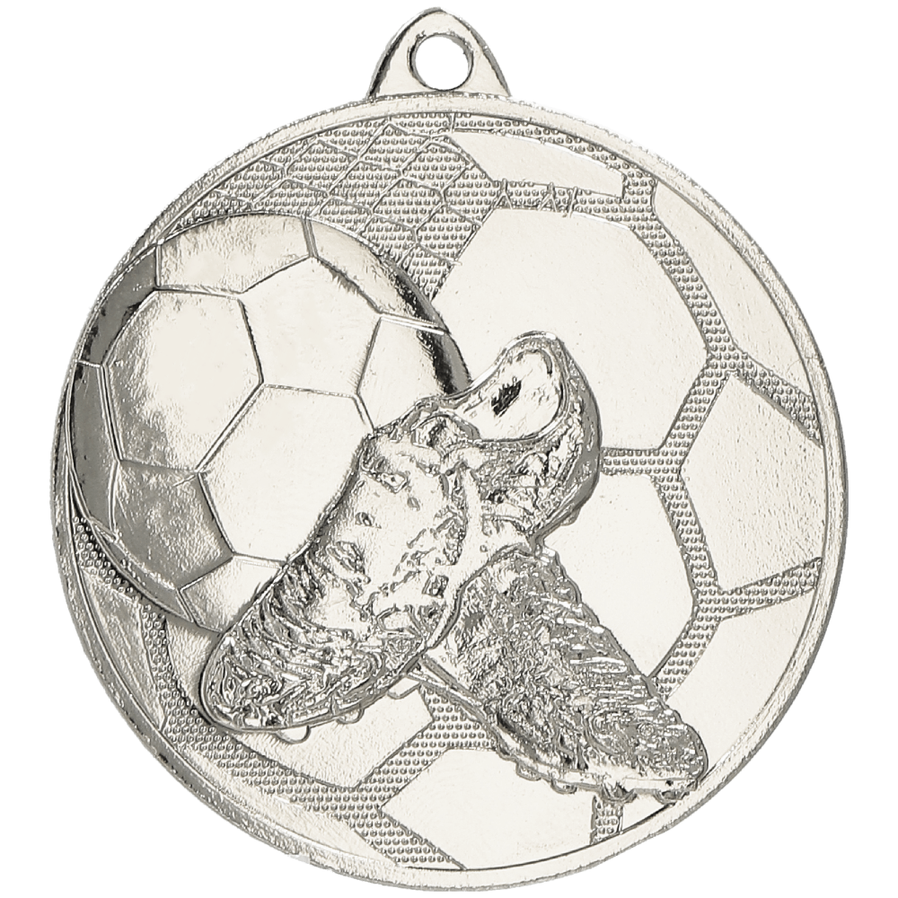 Designová kovová medaile | Fotbal Barva: Stříbro, Průměr: 5 cm