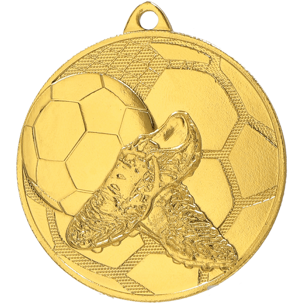 Designová kovová medaile | Fotbal Barva: Zlatá, Průměr: 5 cm
