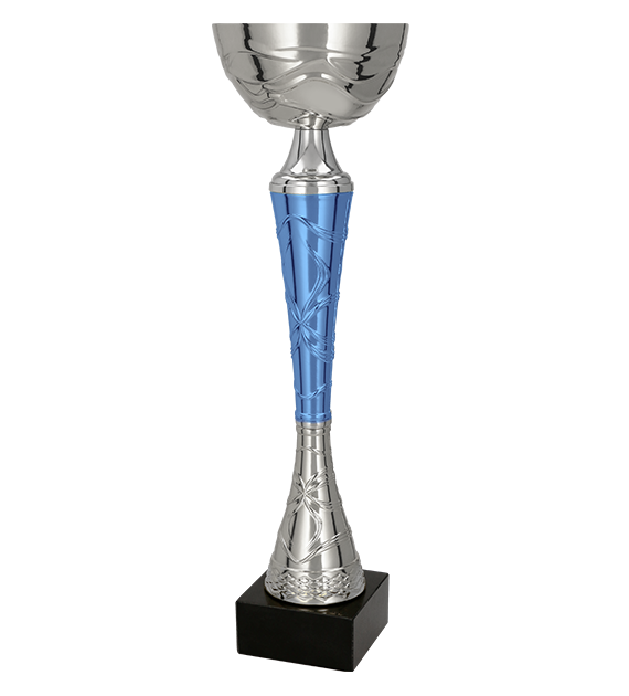 Kovový pohár | Stříbrno-modrý Výška: 23 cm, Průměr: 8 cm