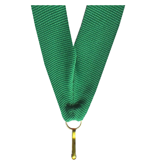 Barevná stuha s karabinkou 22 mm | Zelená