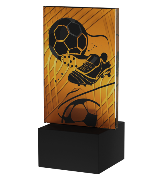 Designová skleněná trofej | Fotbal Výška: 12 cm, Průměr: 0,6 cm