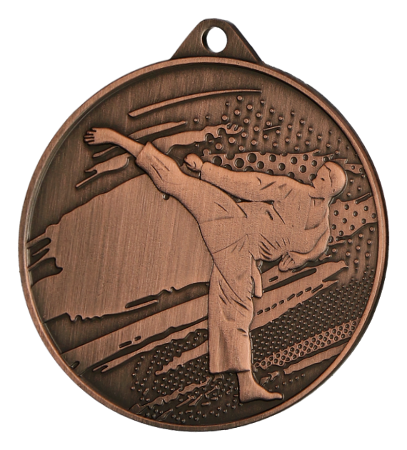 Designová kovová medaile | Karate Barva: Bronz, Průměr: 4,5 cm