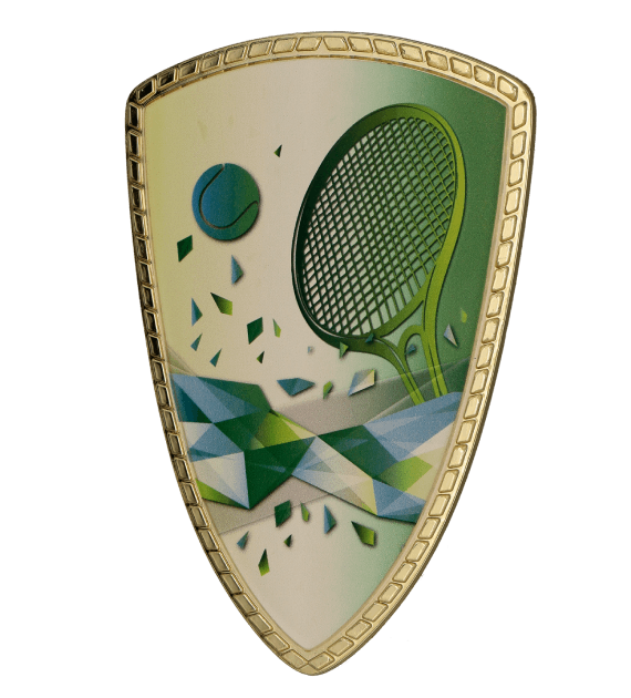 Zlatý plastový štít | Tenis