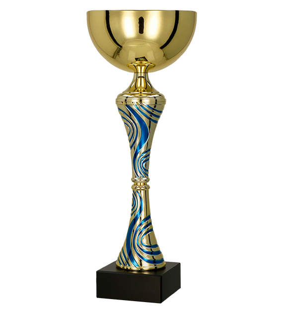 Kovový pohár | Zlato-modrý Výška: 23,5 cm, Průměr: 8 cm