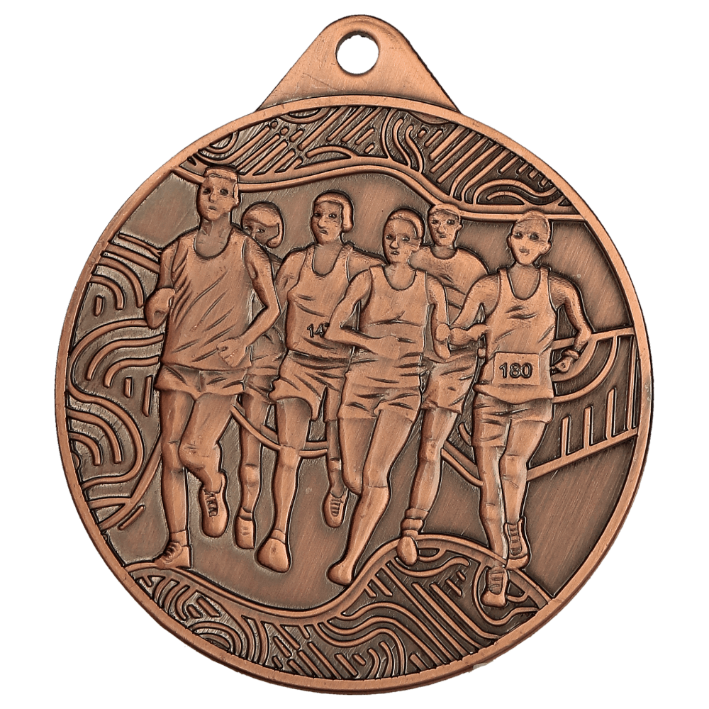 Designová kovová medaile | Běh Barva: Bronz, Průměr: 5 cm
