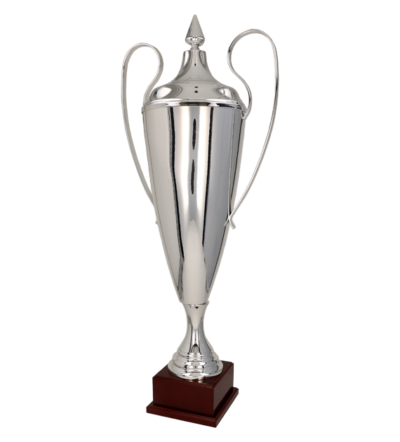Kovový pohár s poklicí | Stříbrný Výška: 76cm, Průměr: 21cm