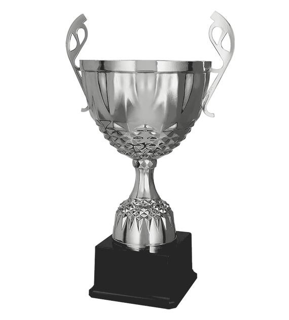 Kovový pohár | Stříbrný Výška: 32 cm, Průměr: 14 cm