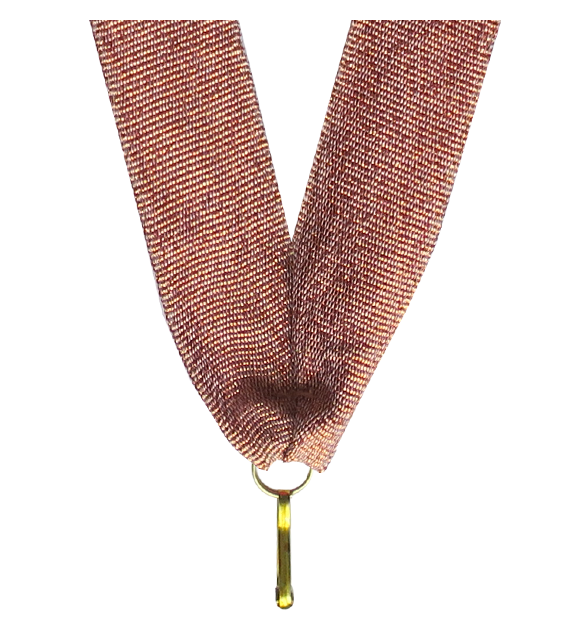 Barevná stuha s karabinkou 22 mm | Hnědá
