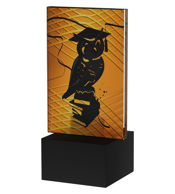 Designová skleněná trofej | Studium Výška: 12 cm, Průměr: 0,6 cm