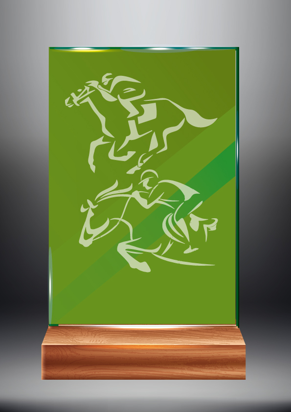 Zelená skleněná trofej | Koně