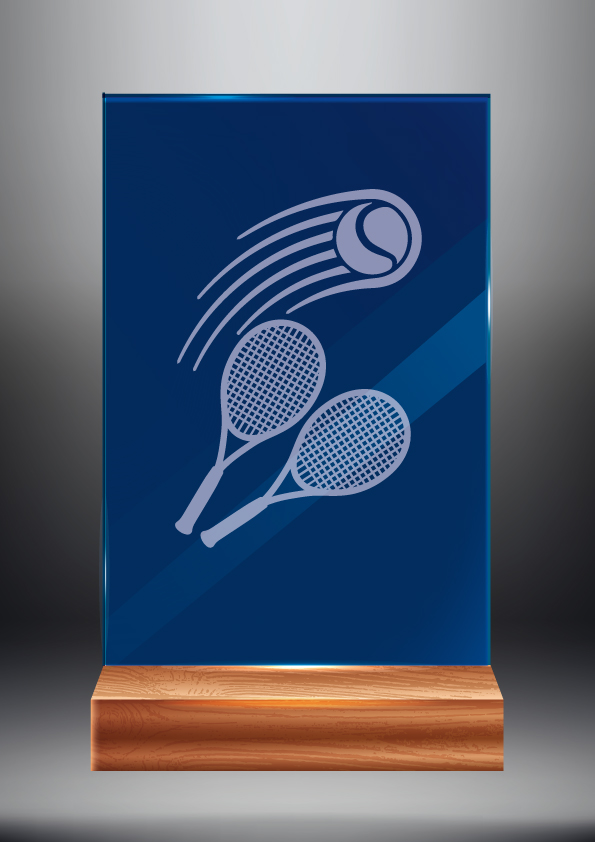 Tmavě modrá skleněná trofej | Tenis