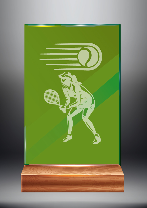 Zelená skleněná trofej | Tenis