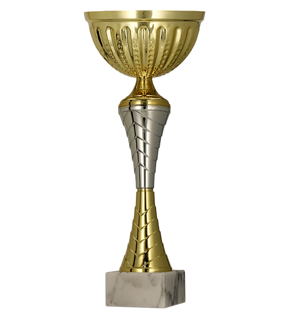 Plastový pohár | Zlato-stříbrná Výška: 19,5 cm, Průměr: 8 cm