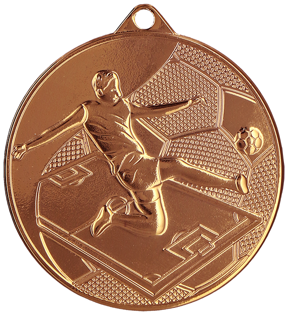 Designová kovová medaile | Fotbal Průměr: 5 cm, tloušťka: 0,2 mm