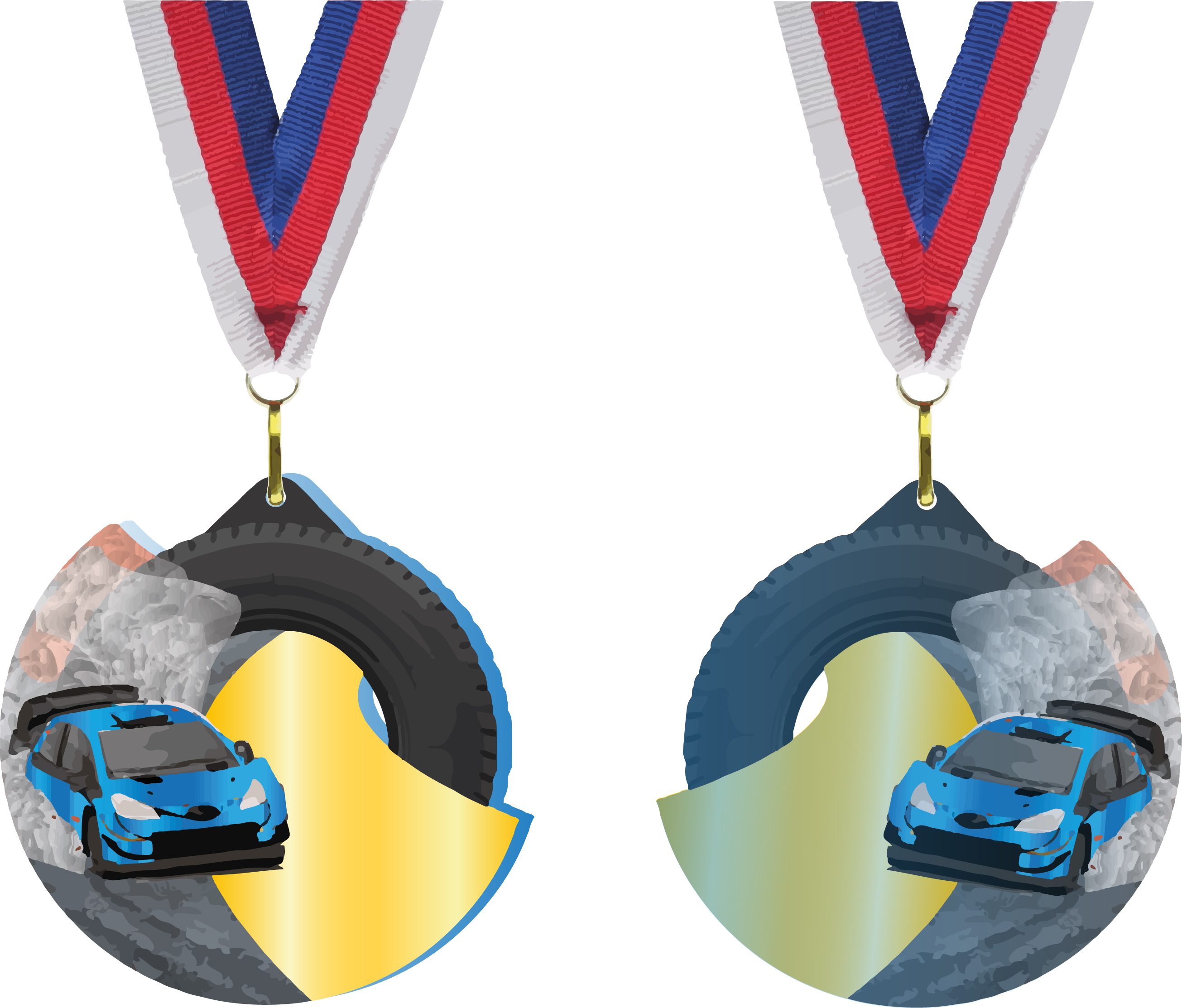 Akrylátová medaile | Automobilové závody Barva: Bronzová