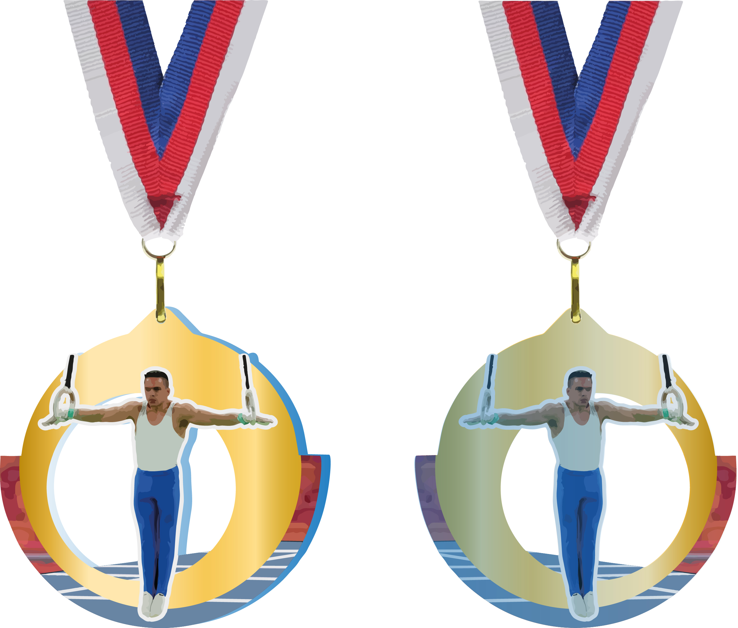 Akrylátová medaile | Gymnastika kruhy Barva: Bronzová