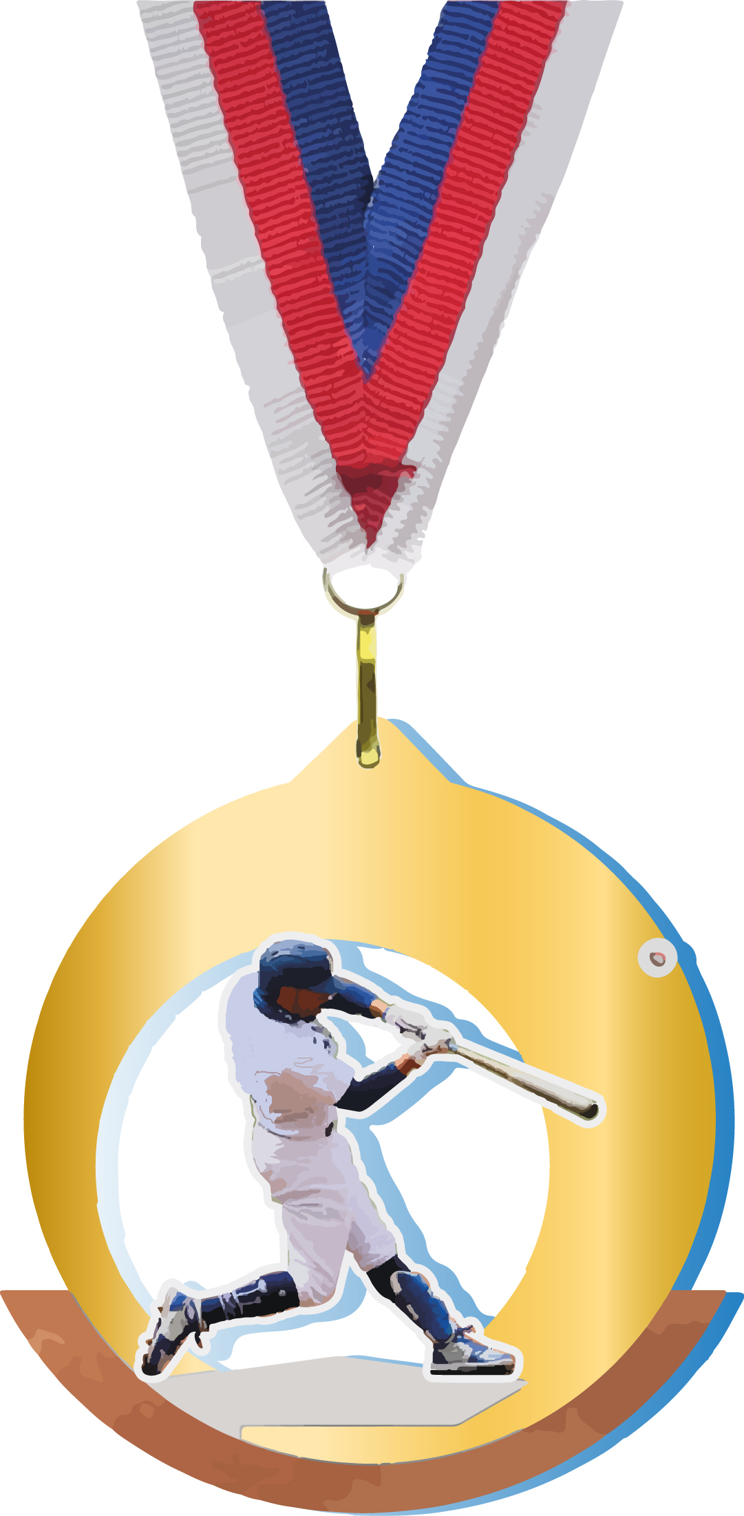 Akrylátová medaile | Baseball Barva: Střírná