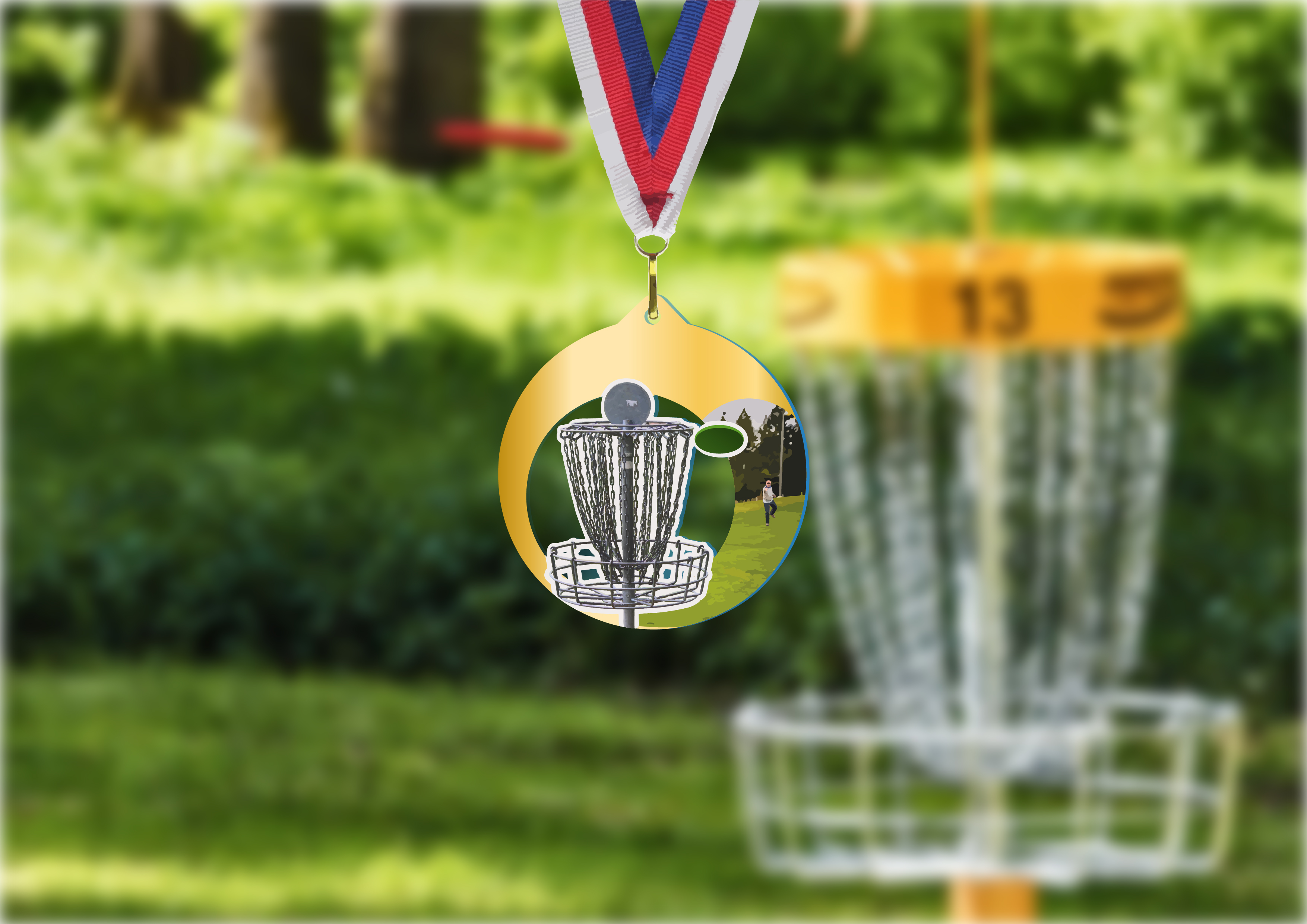 Akrylátová medaile | Diskgolf Barva: Stříbrná