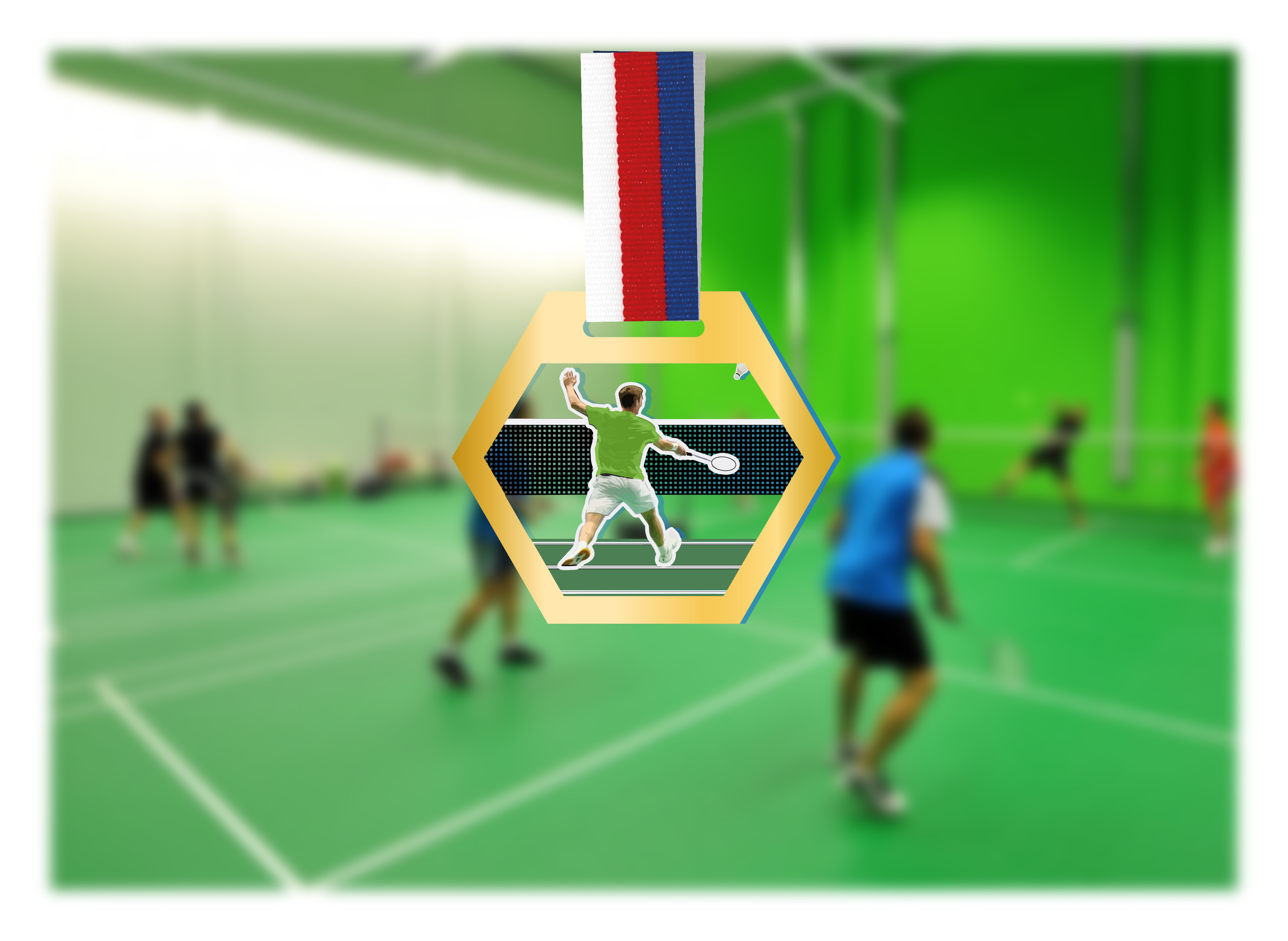 Akrylátová medaile | Badminton Barva: Bronzová