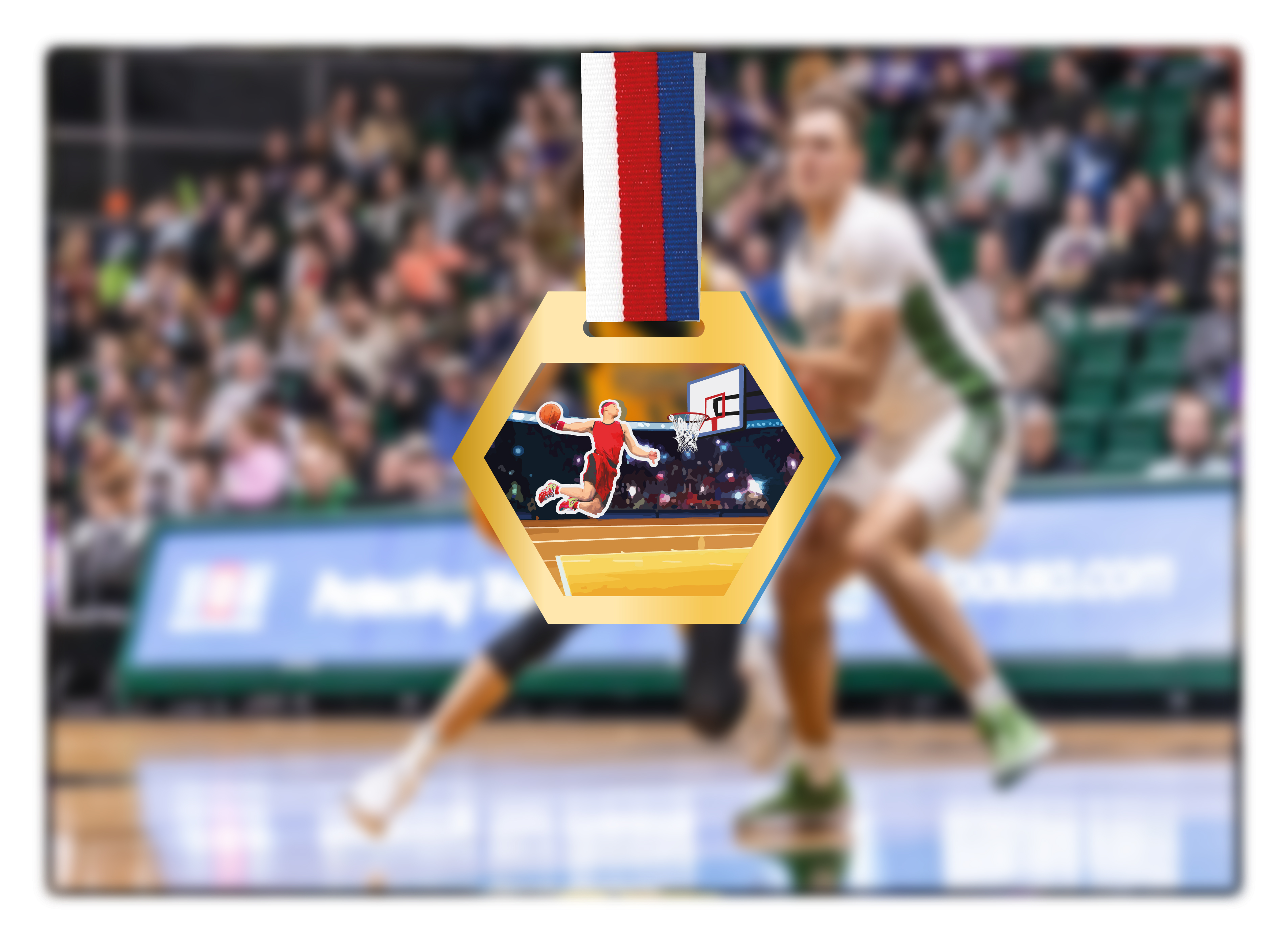 Akrylátová medaile | Basketbal Barva: Bronzová
