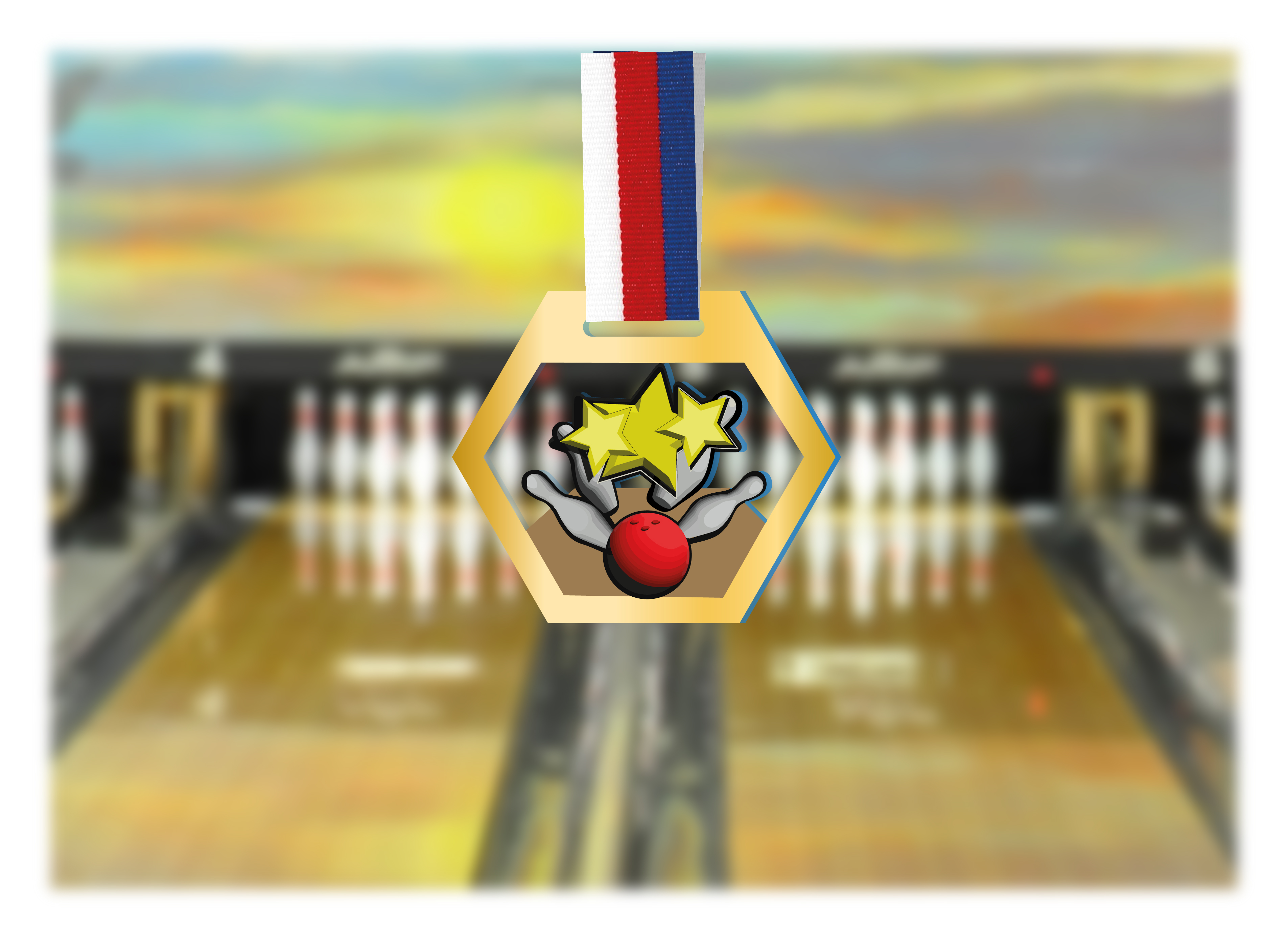 Akrylátová medaile | Bowling Barva: Bronzová