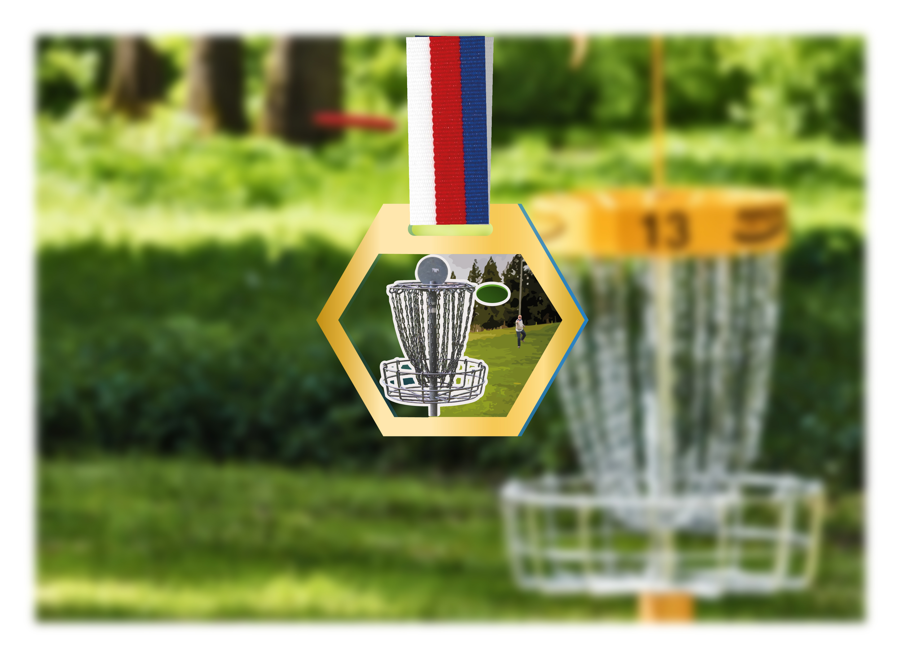 Akrylátová medaile | Diskgolf Barva: Stříbrná