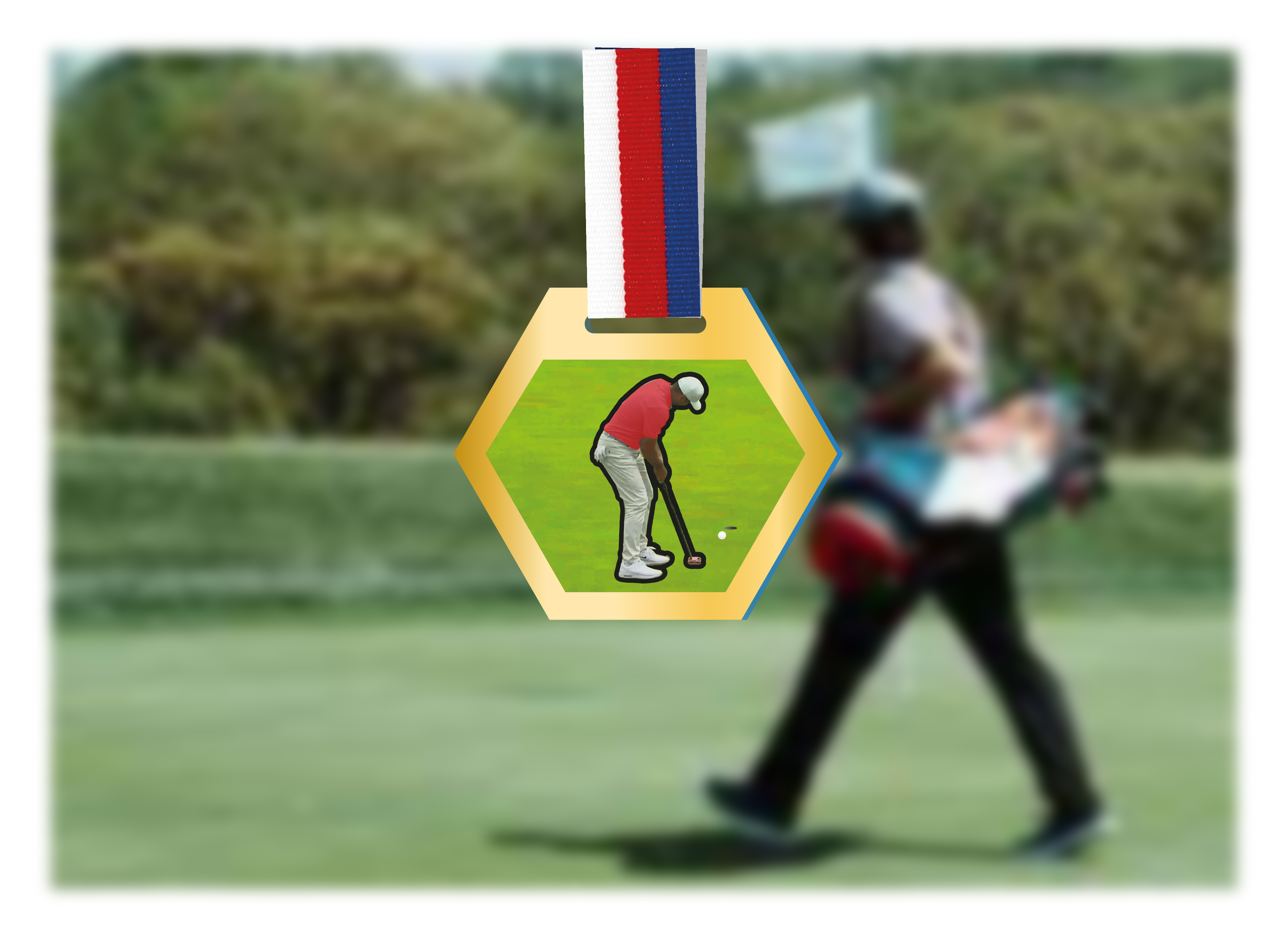Akrylátová medaile | Golf Barva: Stříbrná