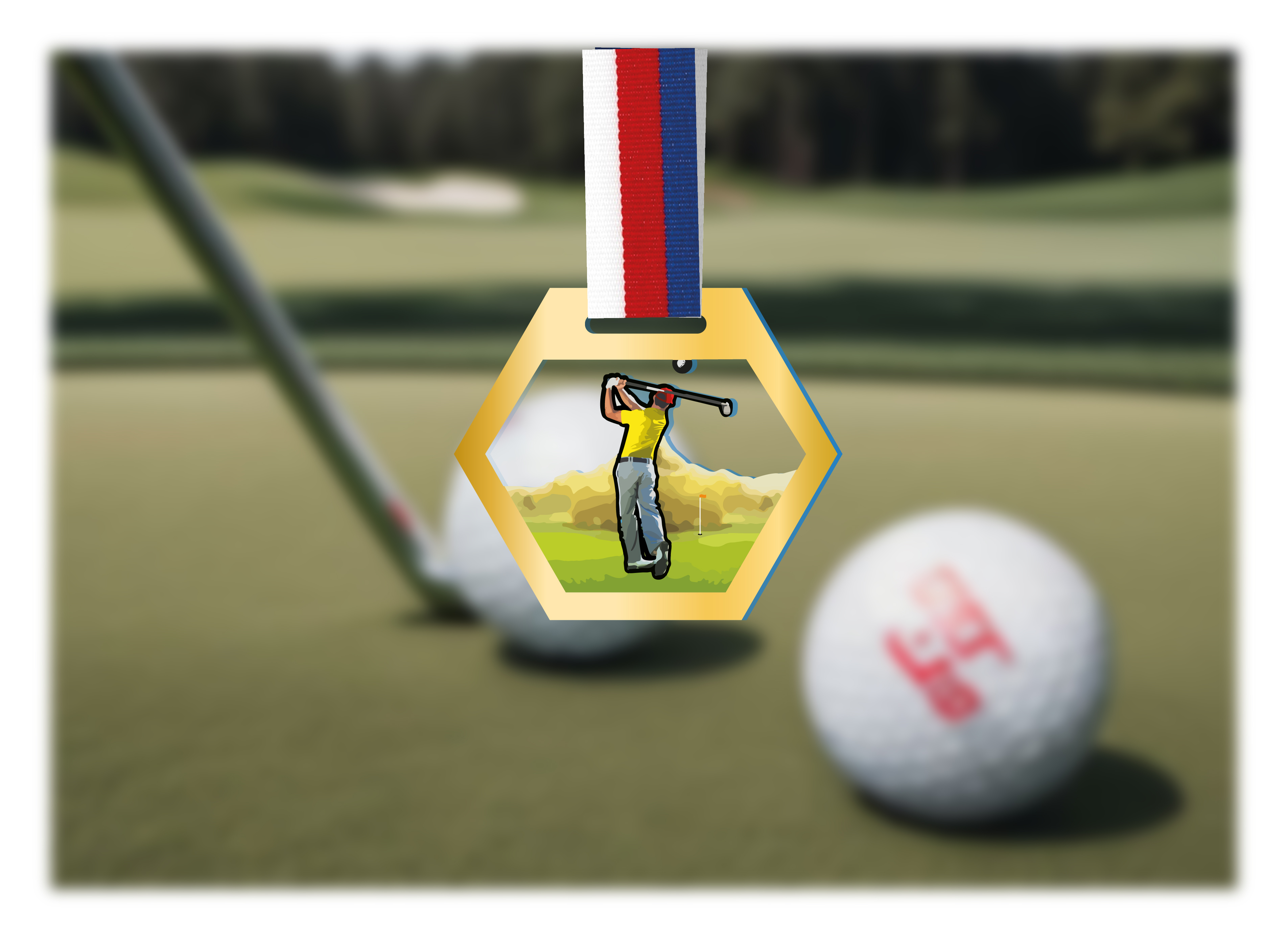 Akrylátová medaile | Golf Barva: Bronzová