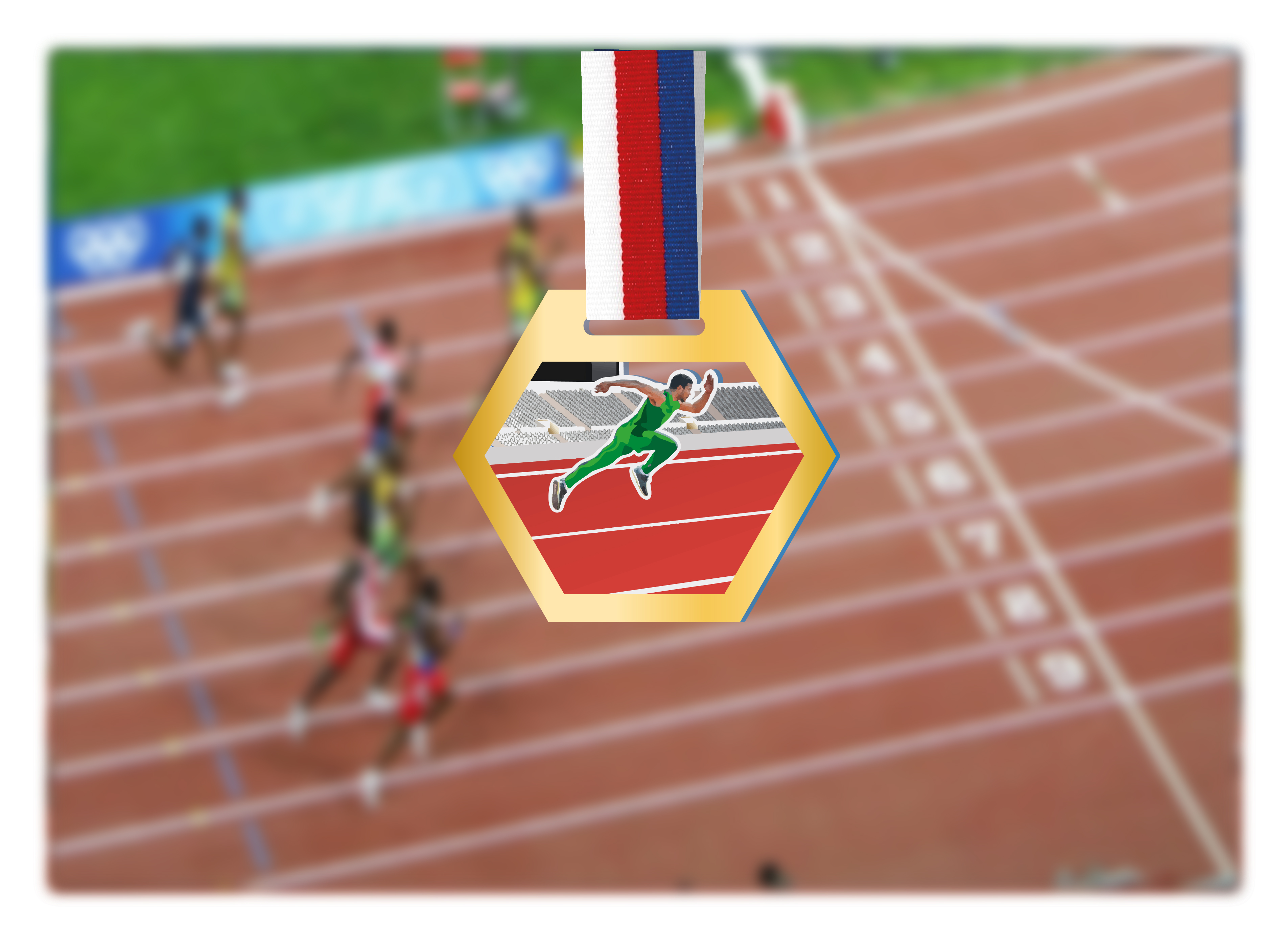 Akrylátová medaile | Sprint Barva: Bronzová