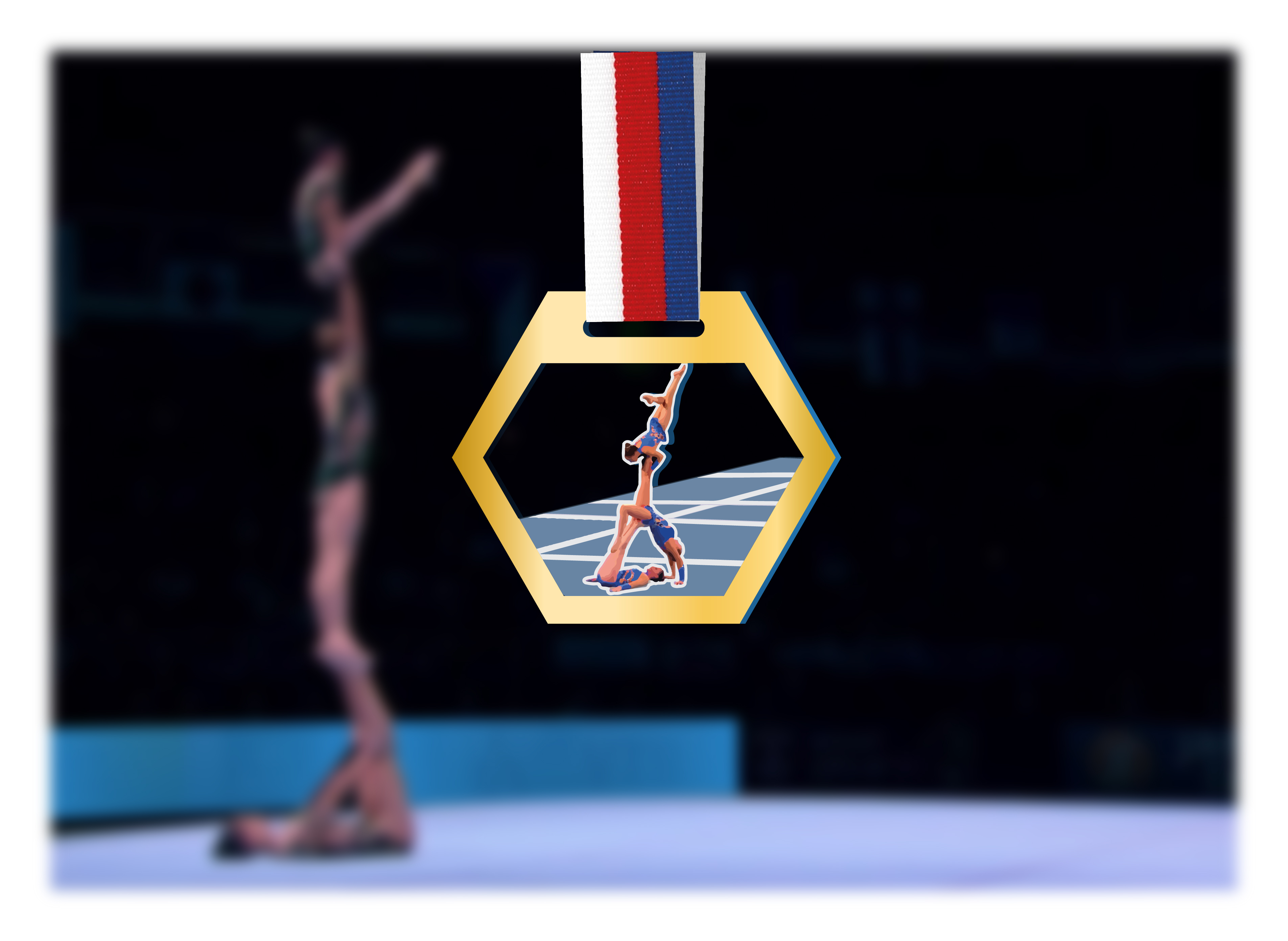 Akrylátová medaile | Akrobatická gymnastika Barva: Bronzová