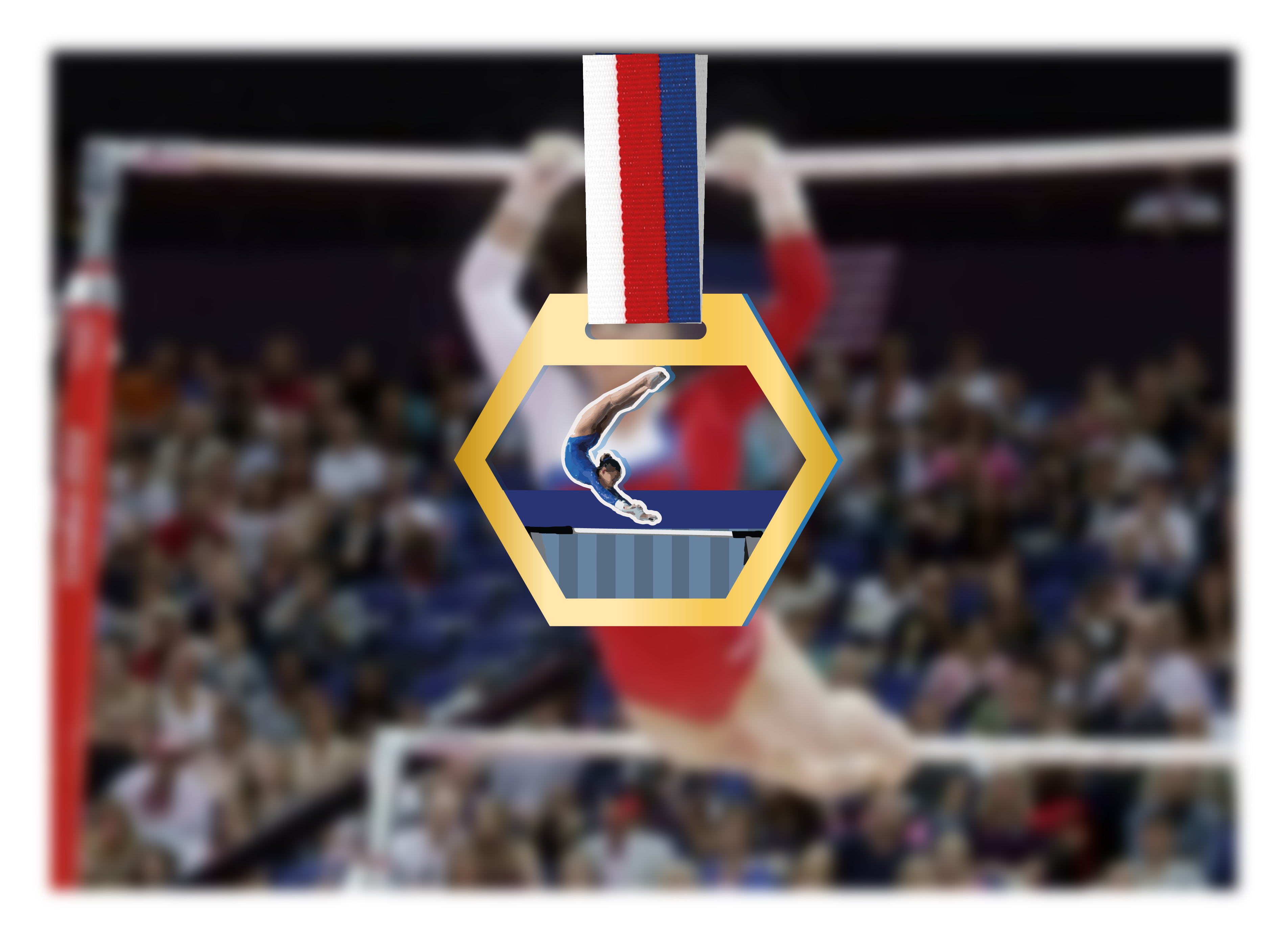 Akrylátová medaile | Gymnastika bradla Barva: Bronzová